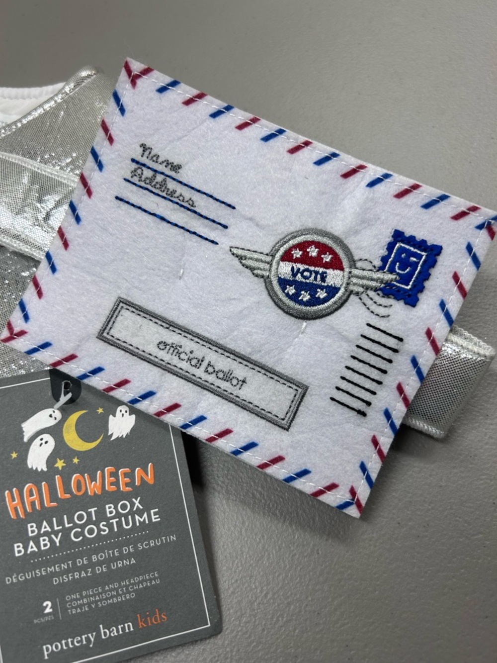 Pottery Barn Ballot Box Vote Costume Baby Halloween Dress Up NWT - Picture 8 of 10